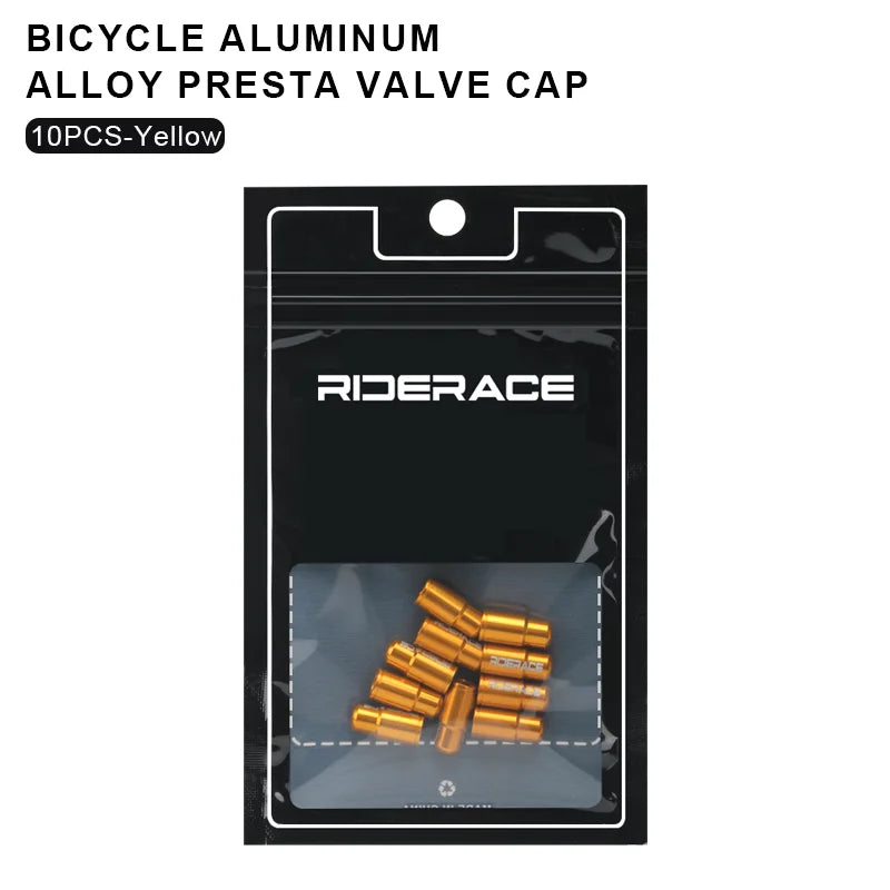 RIDERACE Bicycle Tire Valve Cap Aluminum CNC MTB Road Bike Tube Tyre Gas Nozzle Cover for AV FV Schrader Presta Valve Dustproof
