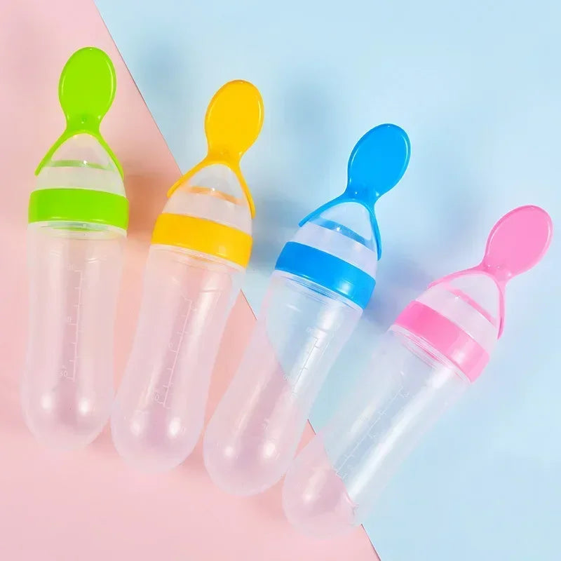 4Pcs Baby Feeding Bottle with Fruit Pacifier Set Baby Spoon Bottle Toddler Fresh Vegetable Fruit Feeder Kids Feeding Supplies