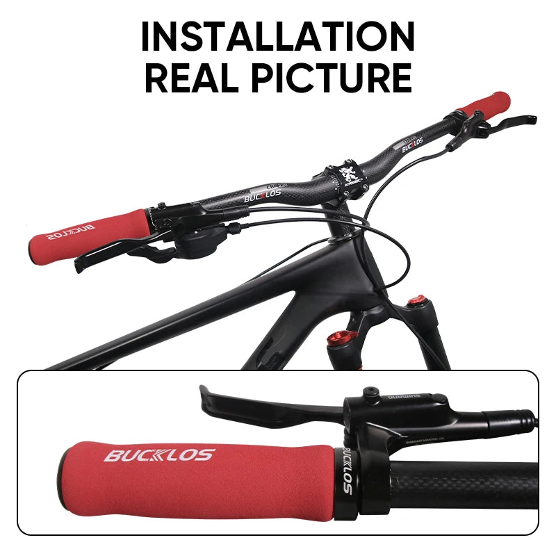 BUCKLOS Mtb Bicycle Grips Sponge Shock-absorbing Cycling Handlebar Sleeve Antislip Bike Handlebar Grip Comfort BMX Parts