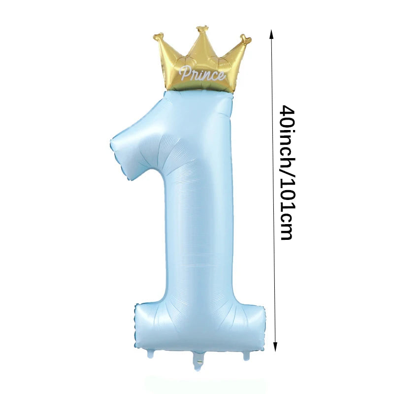 40 inch Pink Standing Crown Digital Girl Birthday Party Anniversary Party Decoration Balloon