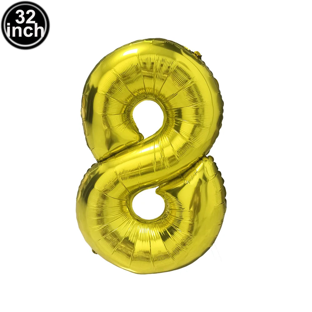 Multi Color Large Numbers 6 Balloon 32Inch 1 2 3 4 5 6 7 8 9 Birthday Ball Red Digit Bachelorette Balloons Figure Golob Balloons