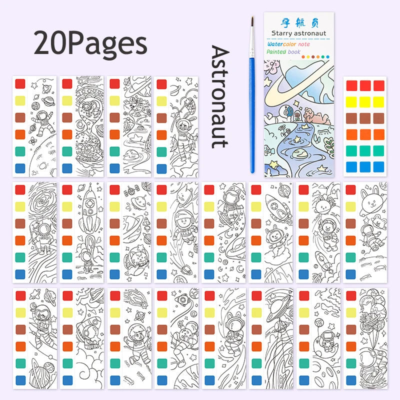 Coloring Books Portable Watercolor Painting Book Graffiti Picture Books Painting Drawing Toys For Children Gift