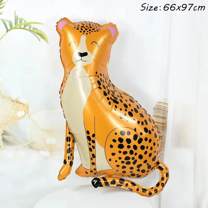 Cartoon Animal Theme Foil Balloon Jungle Safari Forest Lion Zebra Elephant Giraffe Baloon Kids Birthday Decoration Supplies