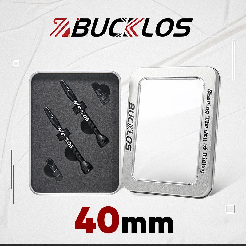 BUCKLOS 40mm/44mm Tubeless Presta Valve F/V CNC Anodized Aluminum Alloy Bicycle Valve Road Bike Tubeless Tire Valve Cycling Part