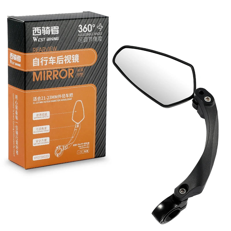 WEST BIKING Anti-Glare Bicycle Mirror Handlebar Rear View Wide Range Back Sight Reflect electric scooter Mirror bike accessories