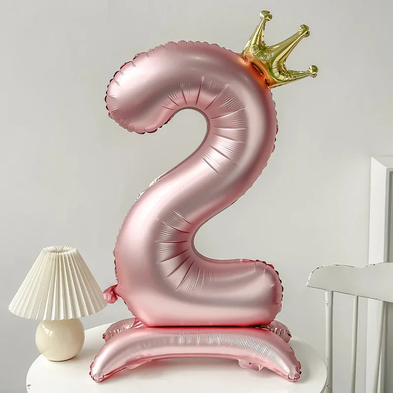 40 inch Pink Standing Crown Digital Girl Birthday Party Anniversary Party Decoration Balloon