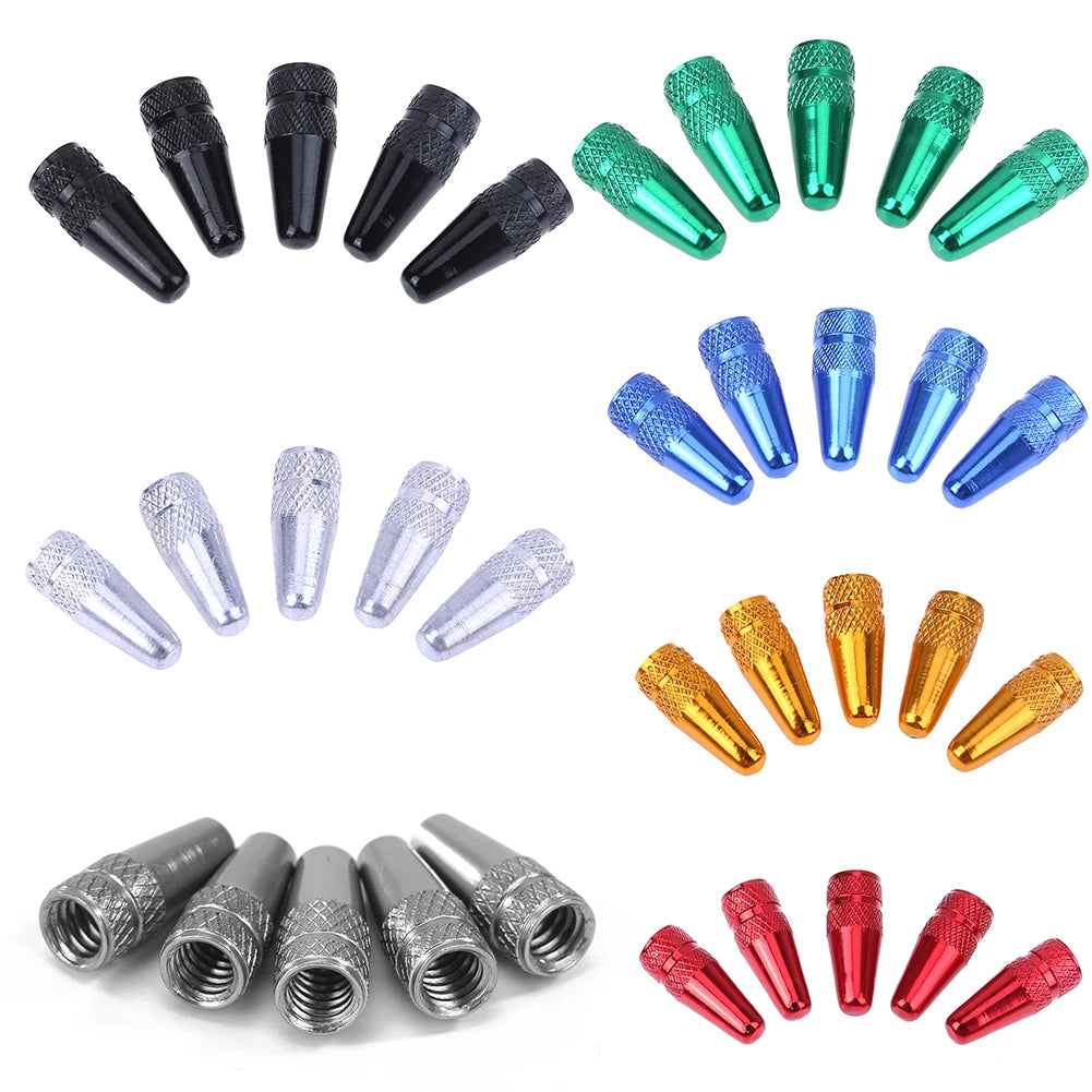 5/10PCS Bicycle Tire Valve Cap Aluminum High Pressure Caps for Presta Valves Rainbow Color Bike Tyre Hat MTB Bike Accessories