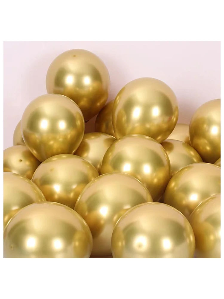 50pcs 10inch Metallic Latex Balloons Gold Silver Chrome Ballon Wedding Decorations Globos Birthday Party Supplies