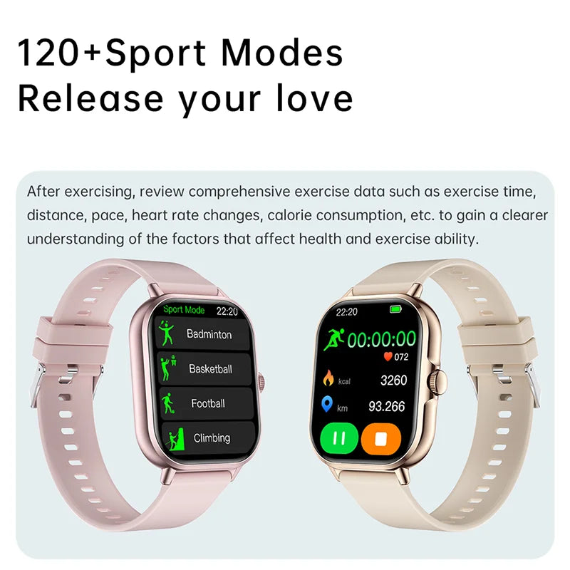 2024 2.01'' Smart Watch Bluetooth Call Play Music Smartwatch Fitness Sport Waterproof Watches for Men Women iPhone Android