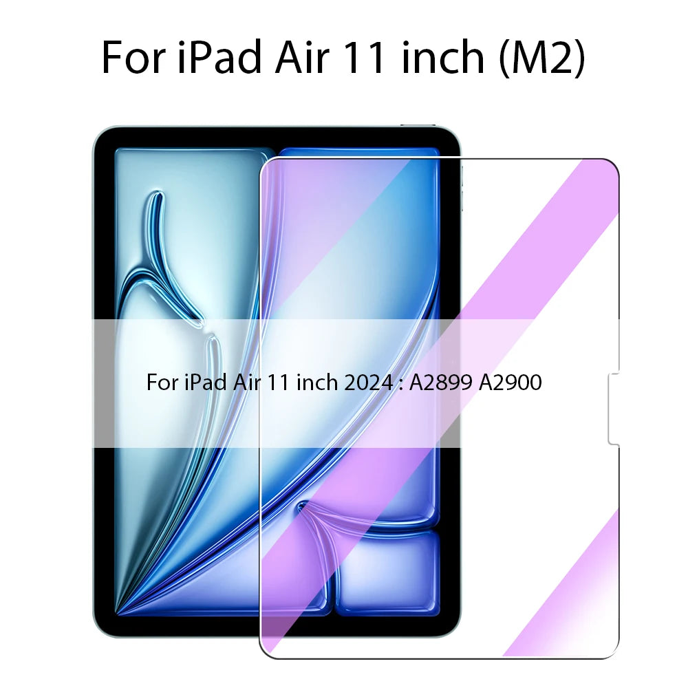 Tempered Glass For Ipad Pro 11 12.9 13 2024 10th 9th Gen Screen Protector For Ipad Air 5 4 Mini 6 10.9 10.2 Film Anti Blue Light
