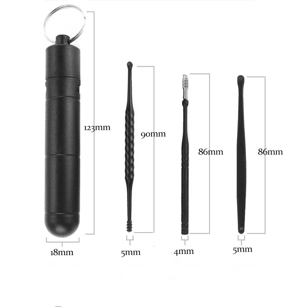 7Pcs ABS+tainless Steel Earpick Ear Cleaner Spoon Ear Care Cleaning Tool Ear Wax Removal Kit Ear Wax Ear Wax Removal Tool