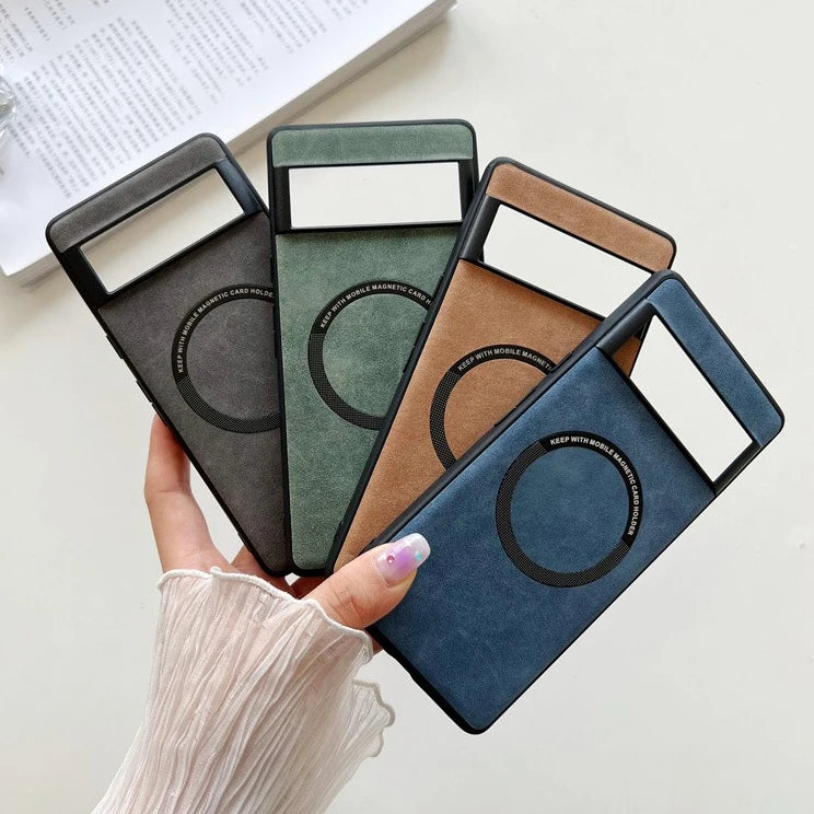 Luxury Magsafe Soft Leather Case For Google Pixel 6 7 8 9 Pro XL 7 8A Magnetic Wireless Charging Skin Feel Shockproof Back Cover