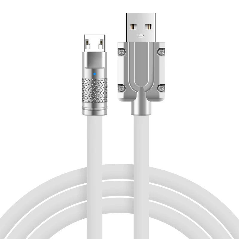 120W 7A Fast Charging Micro USB Cable For Andriod Universal Mobile Phone Alloy Soft Micro Wire Quick Charge USB Data Cables Cord
