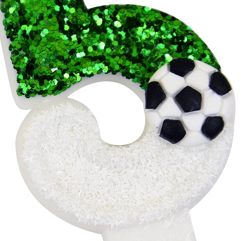 0-9 Number Soccer Cake Candles Kids Sports Theme Football Birthday Party Decoration Favors Cupcake Topper Cake Decor Supplies