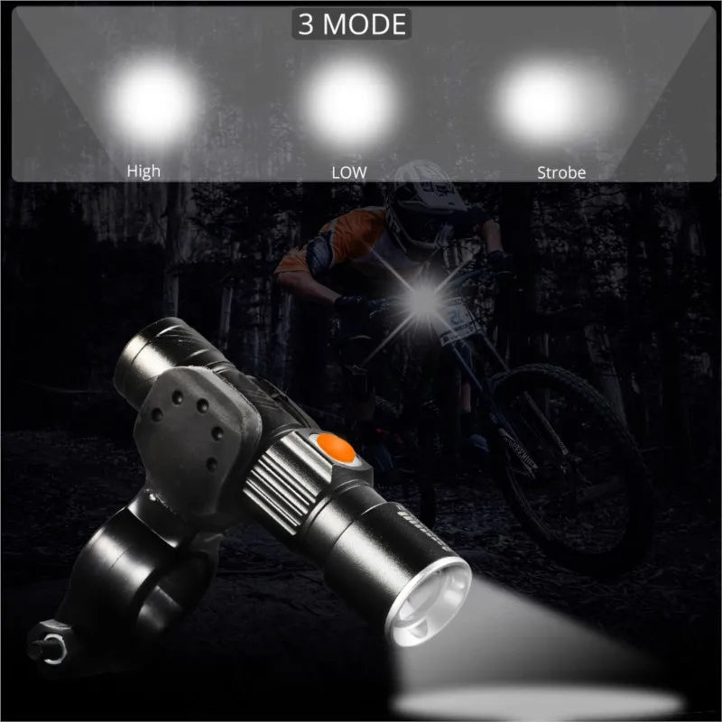 ZK30 3 in1 8000 Lumen Bike Bicycle Light USB rechargeable LED Waterproof Super Bright Zoom Headlight Rear light MTB Bike Light