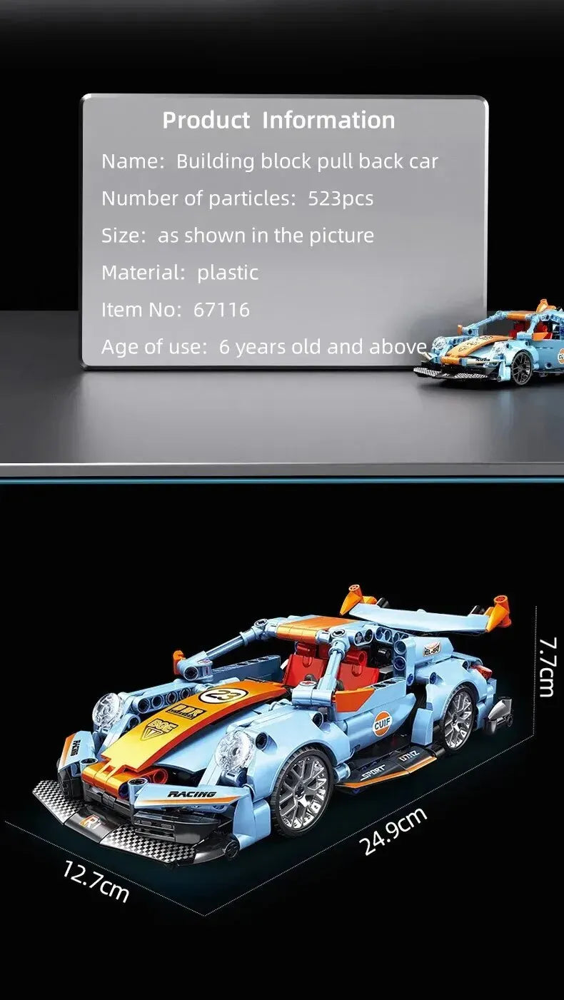 523pcs Building Blocks City Speed Car Festive Gift Giving Racing Vehicle with Super Racers Bricks Toys for Children Boy Gift523p