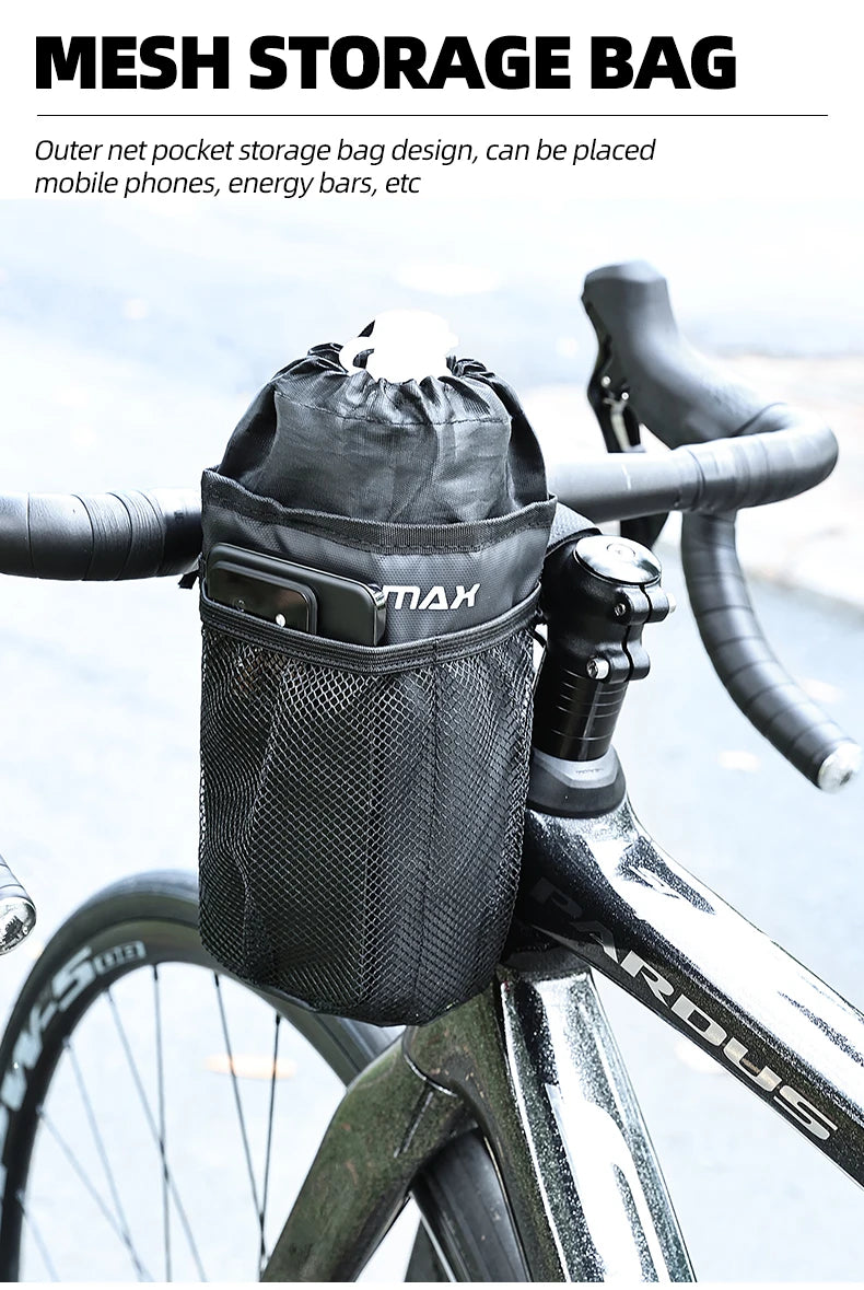 PHMAX Bike Bottle Holder Cycling Water Bottle Carrier Pouch Insulated Kettle MTB Road Bicycle Handlebar Bag Accessories