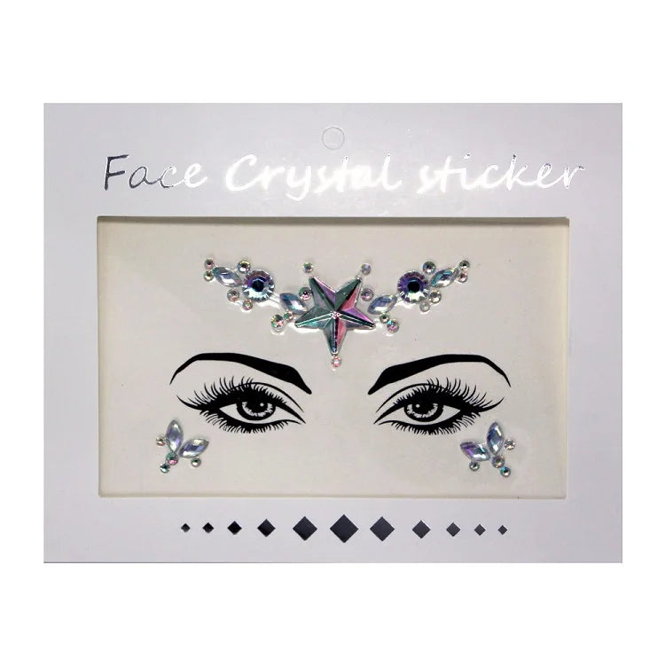 3D Rhinestone Bright Face stickers for festival Glitter Makeup Jewelry Sticker on Face crystals Gems jewels diamonds decoration