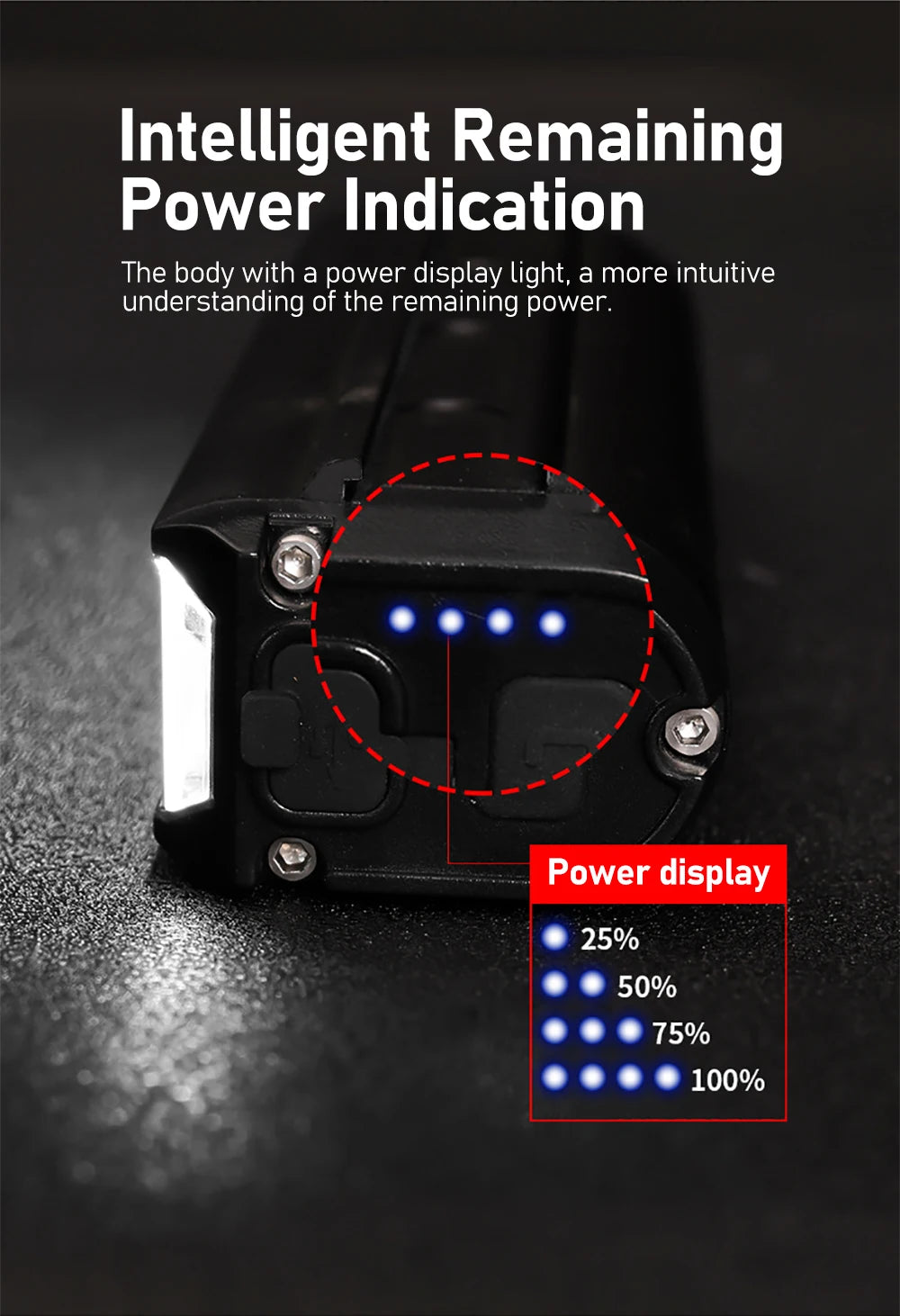TOPRIDER Bicycle Light Front 2600Lumen Bike Light 8000mAh Waterproof Flashlight USB Charging MTB Road Cycling Lamp Accessories
