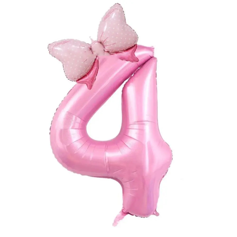 40 Inch Birthday Number Ballons New Girls Princess Birthday Pink Bownot Balloons Wedding Party Ballons Jumbo Number Balloon