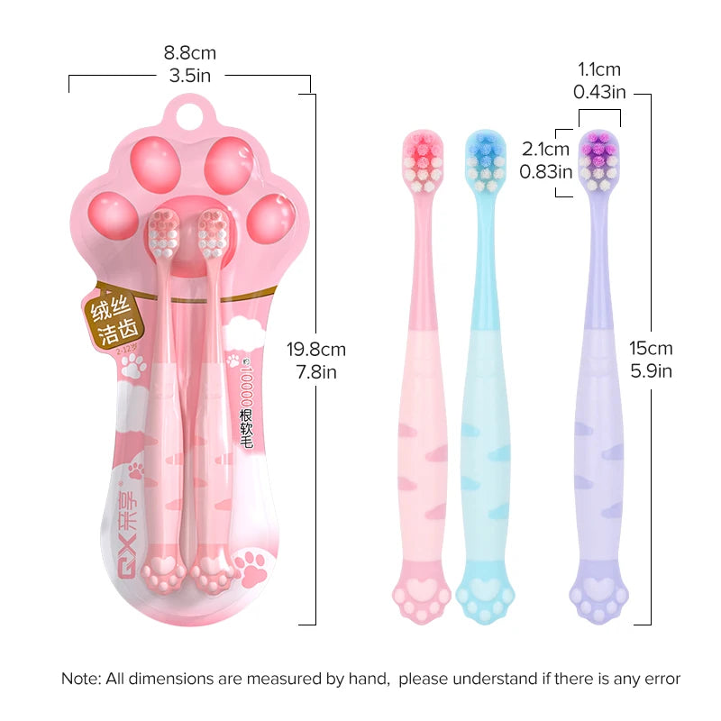Cartoon Cute Cat Claw Shaped CHILDREN'S Soft Bristled Toothbrush Suitable for Cleaning the Oral Cavity for Ages 2-12