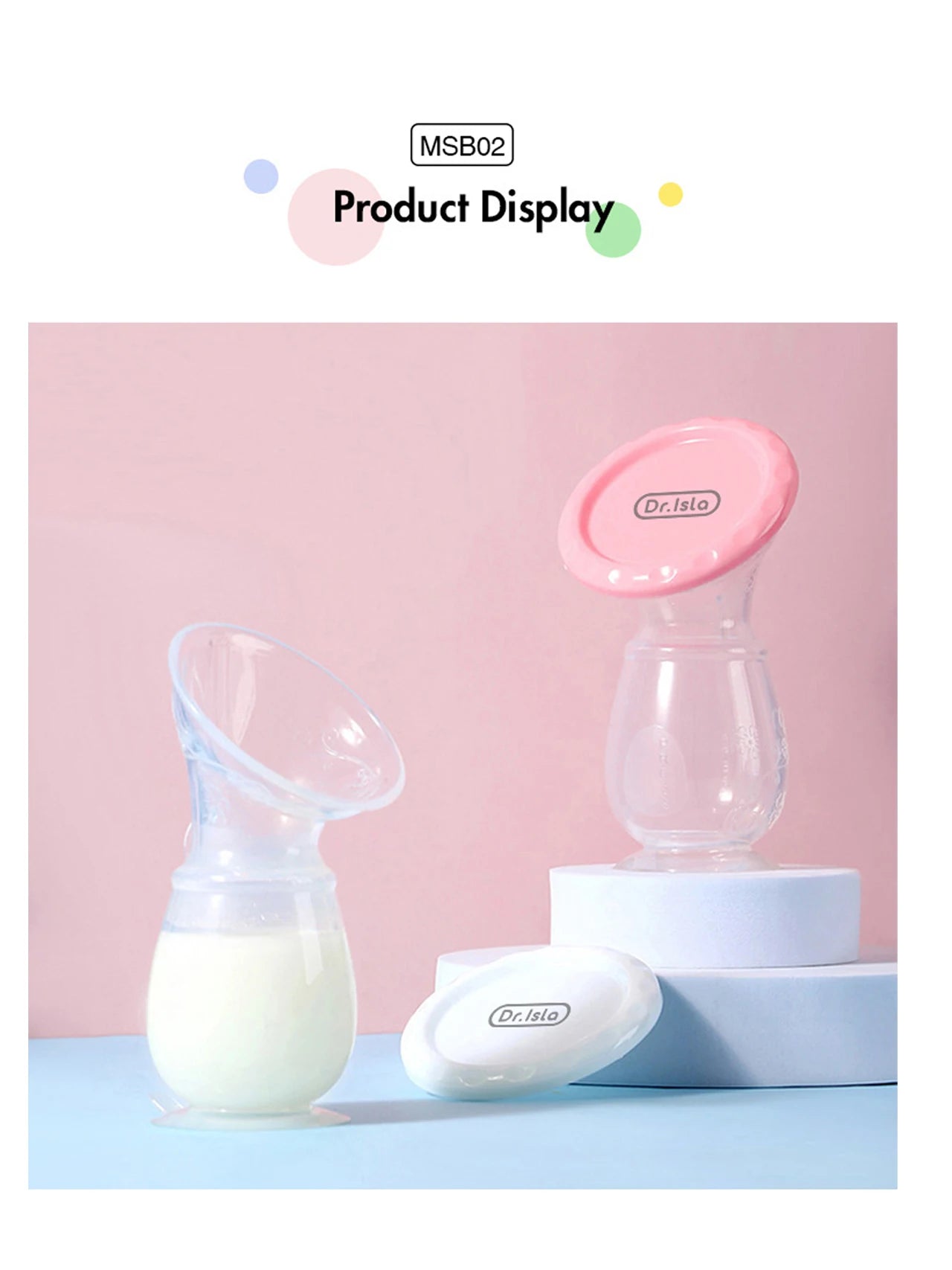 Dr.isla Baby Feeding Manual Breast Pump Partner Breast Collector Automatic Correction Breast Milk Silicone Pumps BPA Free