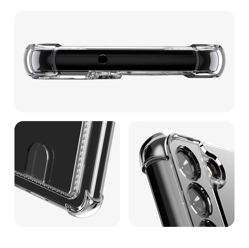 Clear Shockproof Soft TPU Wallet Case For Samsung Galaxy For Samsung S24 S23 S22 S21 Ultra Plus S20 FE Note Card Holder Pocket