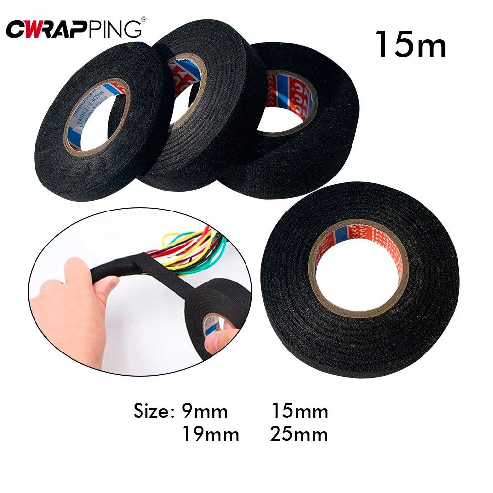 Car Cable Harness Wiring Fabric Loom Electrical Heat Tape Resistant Wiring Bundle Tape Coroplast Adhesive Automotive Cloth Tape