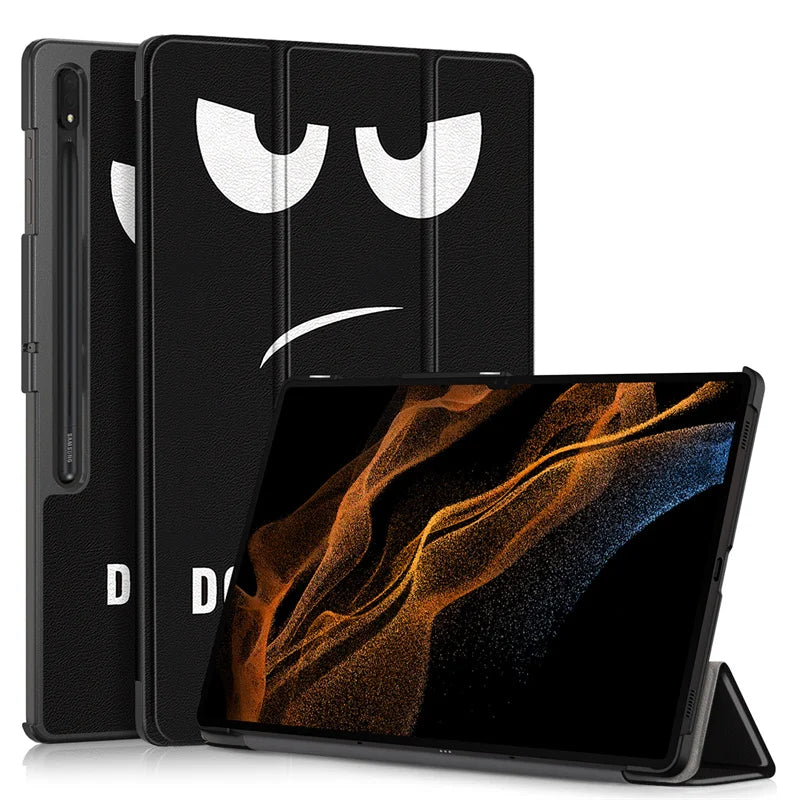 For Samsung Galaxy Tab S10 Ultra Case 14.6" Magnetic Fold PU Leather Stand Hard Tablet Funda For Galaxy Tab S9 Ultra Case Cover