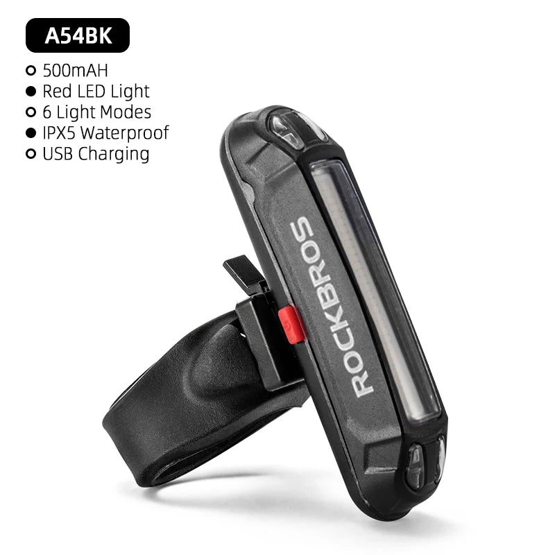ROCKBROS Bike Tail Light Waterproof Seatpost Warning Bicycle Rear Light MTB Road LED Lamp Tailight USB Charging Cycling Light