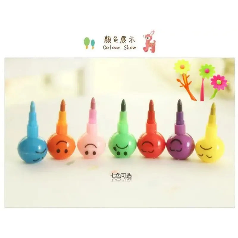 10Pcs Lollipop Building Block Crayon/Pencil Graffiti Pen for Children Birthday Party Favors Student Back To School Gifts