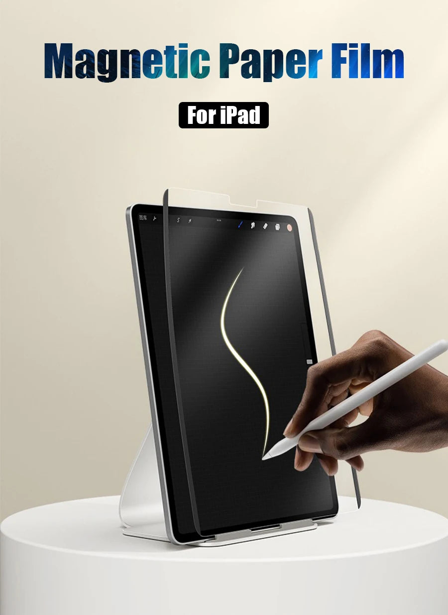Like Paper Film For Ipad Pro 13 11 2024 12.9 10 9 10th 9th Generation 10.2 Screen Protector On Ipad Air 5 4 2 3 Mini 6 Magnetic