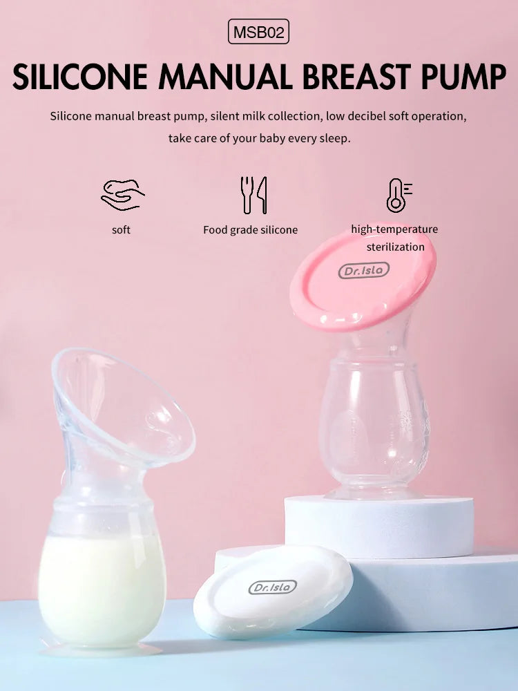 Dr.isla Baby Feeding Manual Breast Pump Partner Breast Collector Automatic Correction Breast Milk Silicone Pumps BPA Free