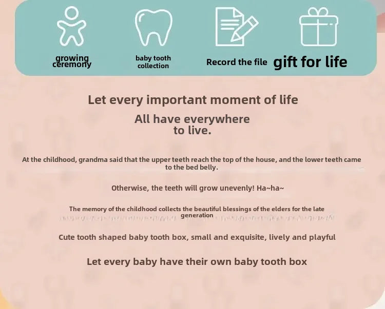 Baby Teeth Collection Memorabilia Box Infant Oral Health Record Storage Case Souvenir Box For Newborns Toddlers