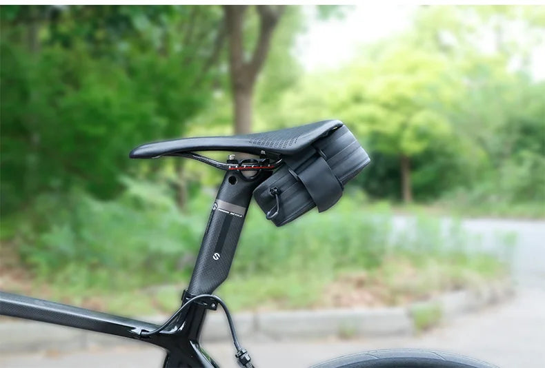 Bicycle Saddle Bag Rain Proof Rear Seat Tube Pannier Reflective Cycling Storage Tail Pouch Rear Dry Pack 0.5L Capacity