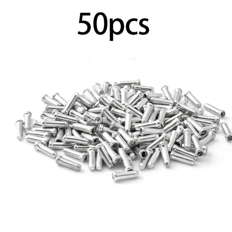 50/100pcs Bicycle Cable End Caps Aluminum Alloy Bike Brake Shifter Cable Tips Wire End Cap Multiple Colors Bike Line Core Caps