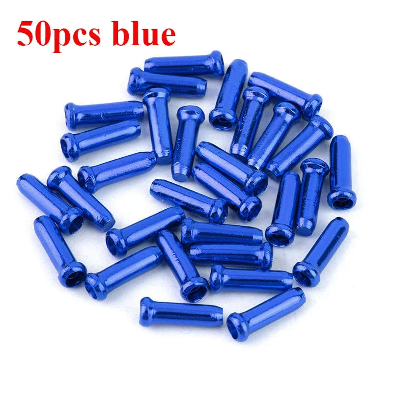 50/100pcs Bicycle Cable End Caps Aluminum Alloy Bike Brake Shifter Cable Tips Wire End Cap Multiple Colors Bike Line Core Caps
