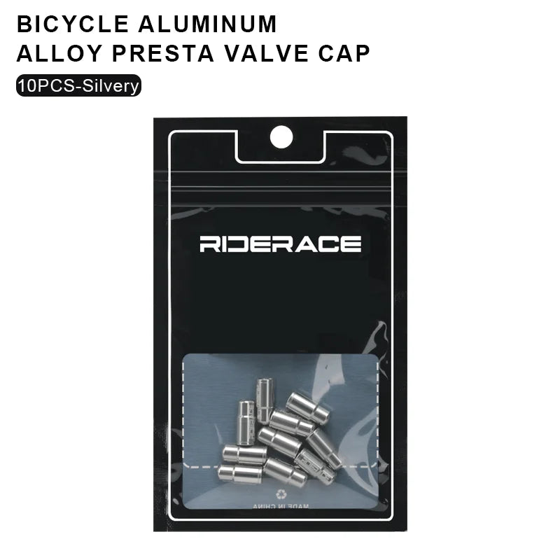 RIDERACE Bicycle Tire Valve Cap Aluminum CNC MTB Road Bike Tube Tyre Gas Nozzle Cover for AV FV Schrader Presta Valve Dustproof