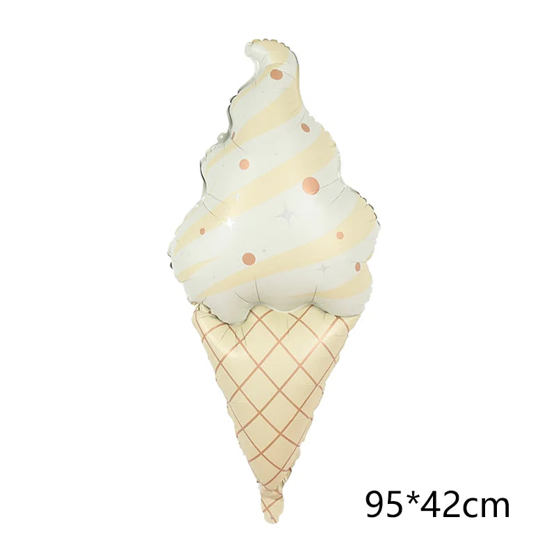 Cute Matte Rainbow Cake Bear Foil Balloon Kids Adult Birthday Party Decorations Cartoon Bow Candy Ice Cream Balloons Globos