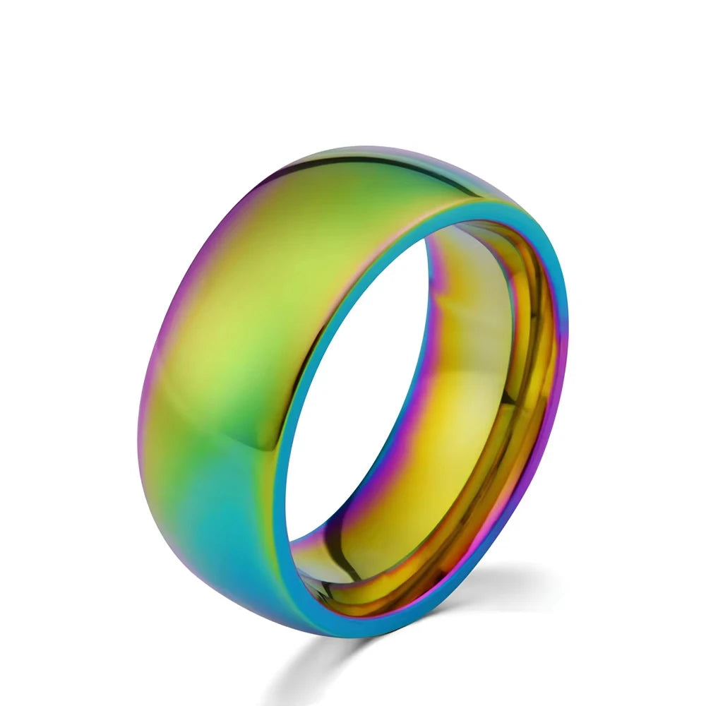 8mm Stainless Steel Men Rings Wholesale Black Groove Matte Wedding Engagement Party Gift Anniversary Rings For Women Jewelry