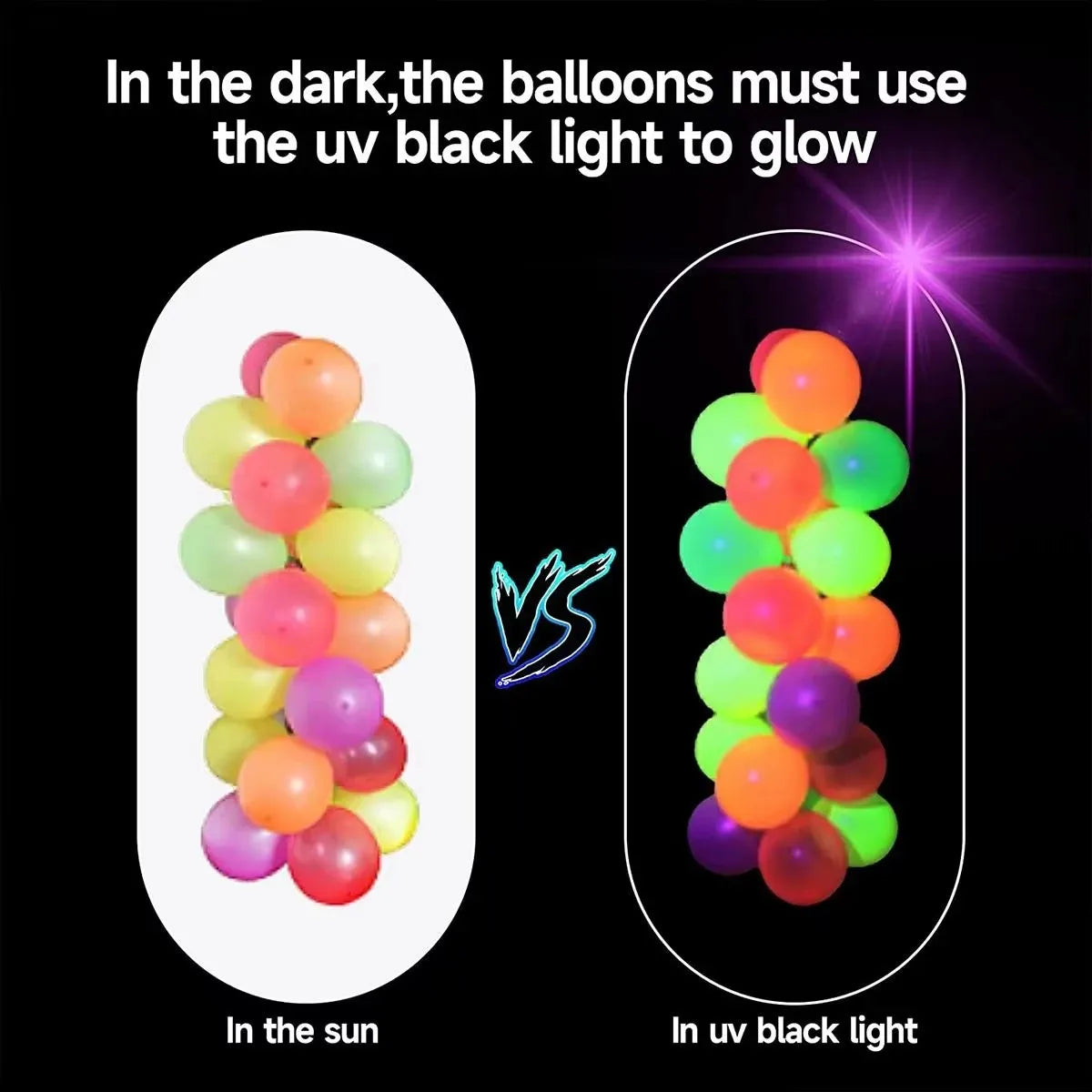 12pcs Neon Glow Balloons Reusable Glow in the Dark Baloon Neon Glow Party Balloon Fluorescent Birthday Party Decor Kids