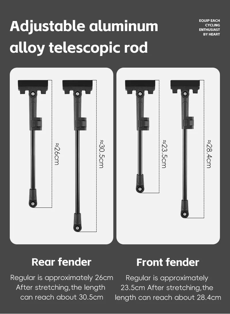 WEST BIKING Road Bike Fender Aerodynamic Lightweight Bicycle Mudguard Set Adjustable Front Rear Mud Protector Bike Accessories