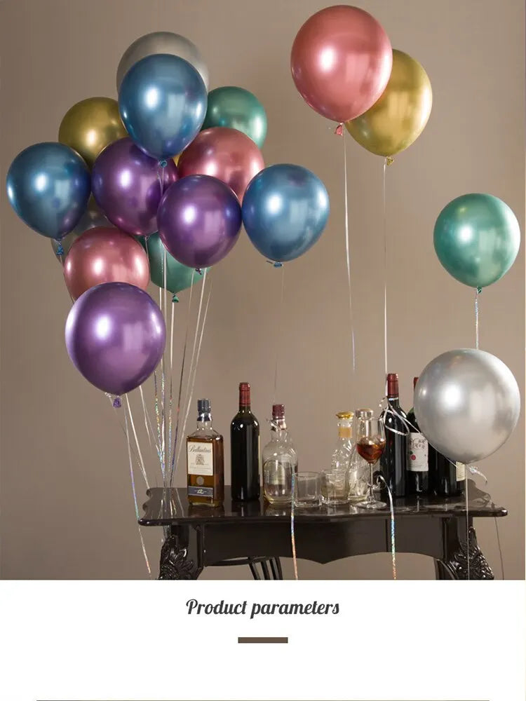 50pcs 10inch Metallic Latex Balloons Gold Silver Chrome Ballon Wedding Decorations Globos Birthday Party Supplies