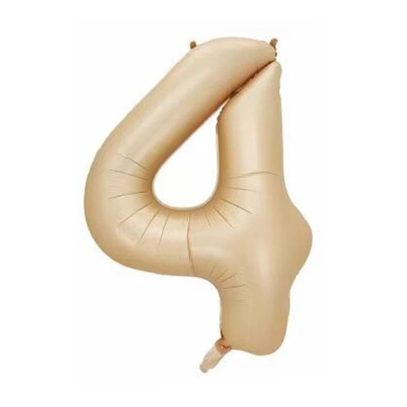 32/40inch Cream Caramel Big Number Foil Balloons 0 1 2 3 4 5 6 7 8 9 Balls White Color Wedding Birthday Party Decor Baby Shower