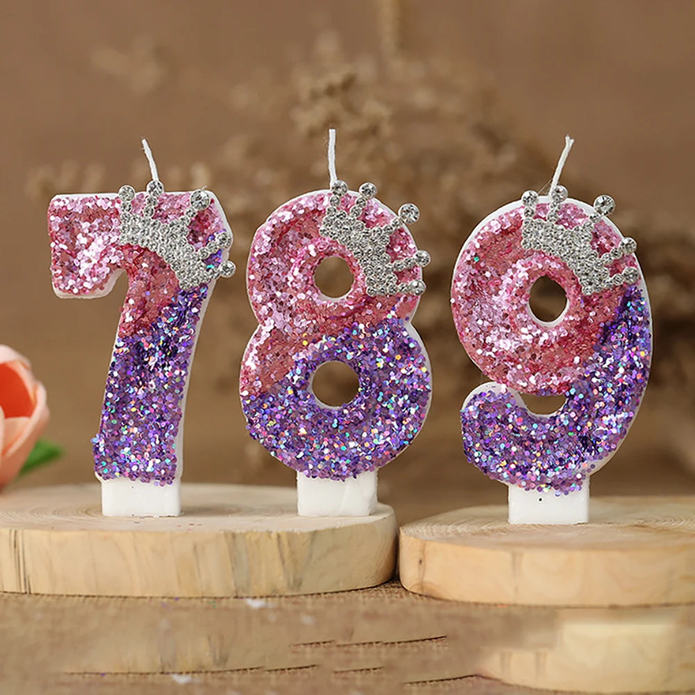 2nd Birthday Candle Cake Topper Colour Changing Creative Number 2 Candle Princess Crown Girl 1st Happy Birthday Party Decoration
