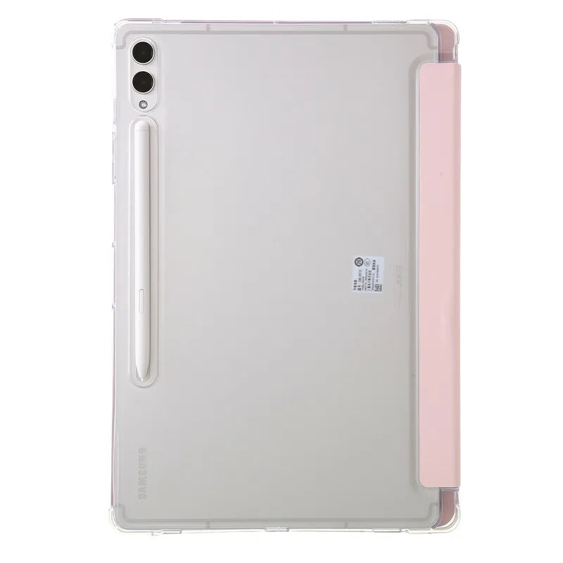 For Samsung Tab S9 Plus Case 12.4" Acrylic Clear Hard Back Stand Smart Cover For Galaxy Tab S9 FE S10 Plus Case With Pen Holder