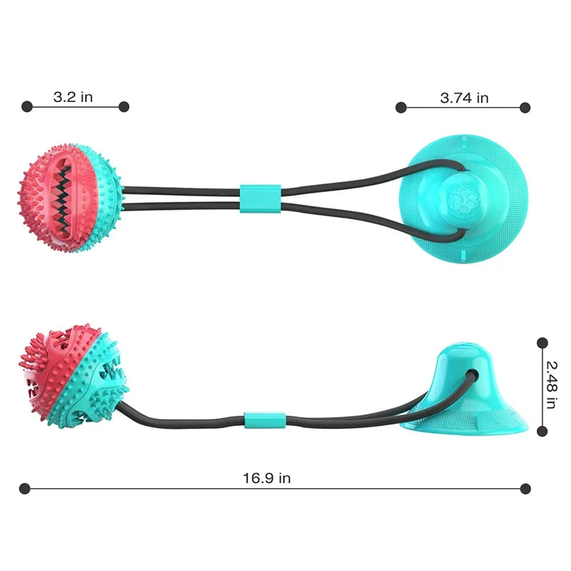 Large Dog Ball Toys Suction Cup Ropes Interactive Leaking Slow Feeder Chew Toy Toothing Clean Big Golden Retriever Pet Supplies
