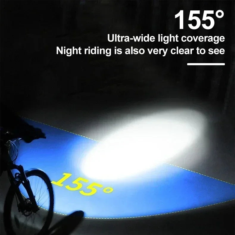 Bicycle Front Light USB Rechargeable with 120dB Horn Highlight Mtb Road Bike Headlight Night Riding Warning Lamp Cycling Light