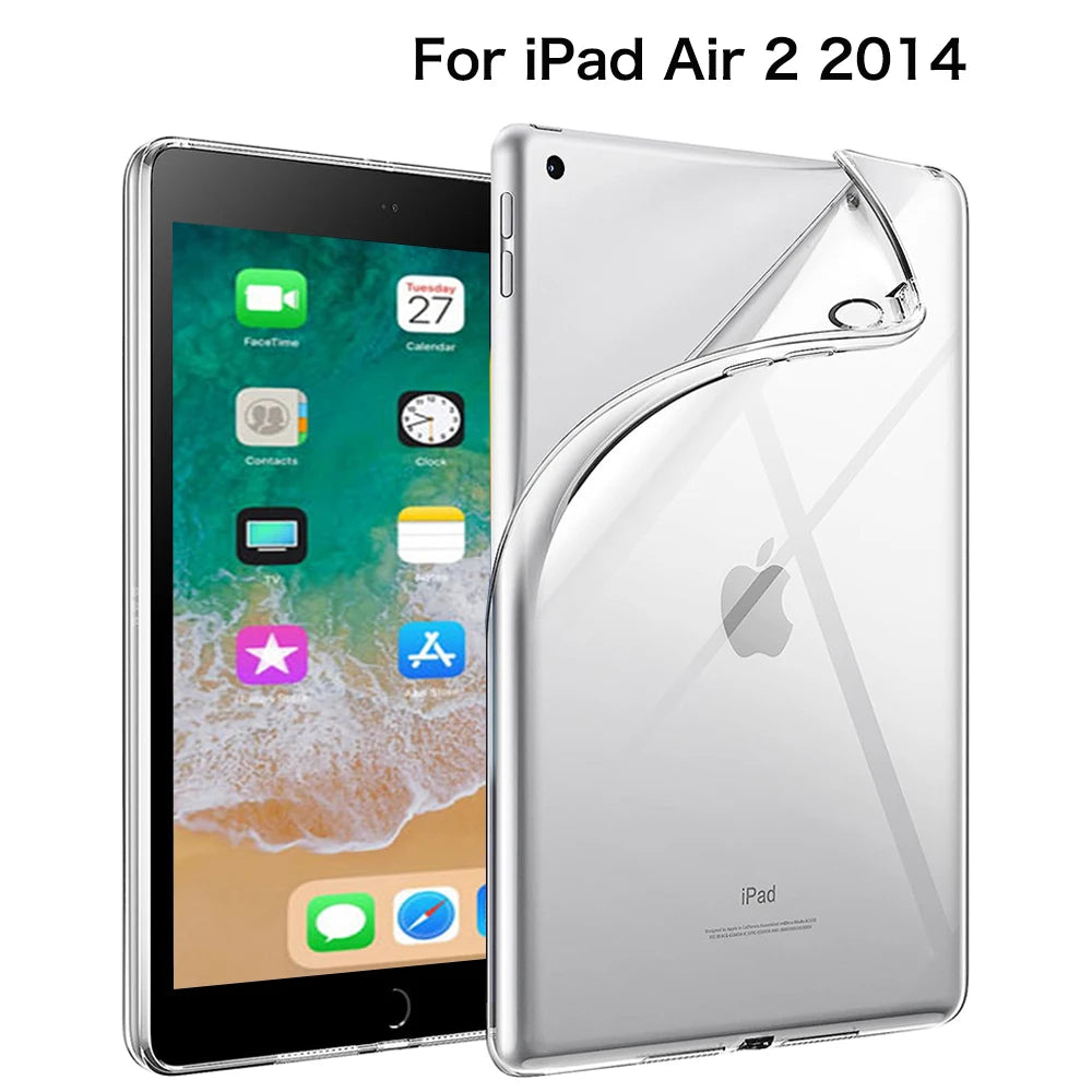 For iPad 10th 10.9 2022 7 8 9th Gen 10.2 Air 5 6 13 Case TPU Silicon Transparent Cover For iPad Pro 9.7 10.5 11 13 Mini 3 4 5 6