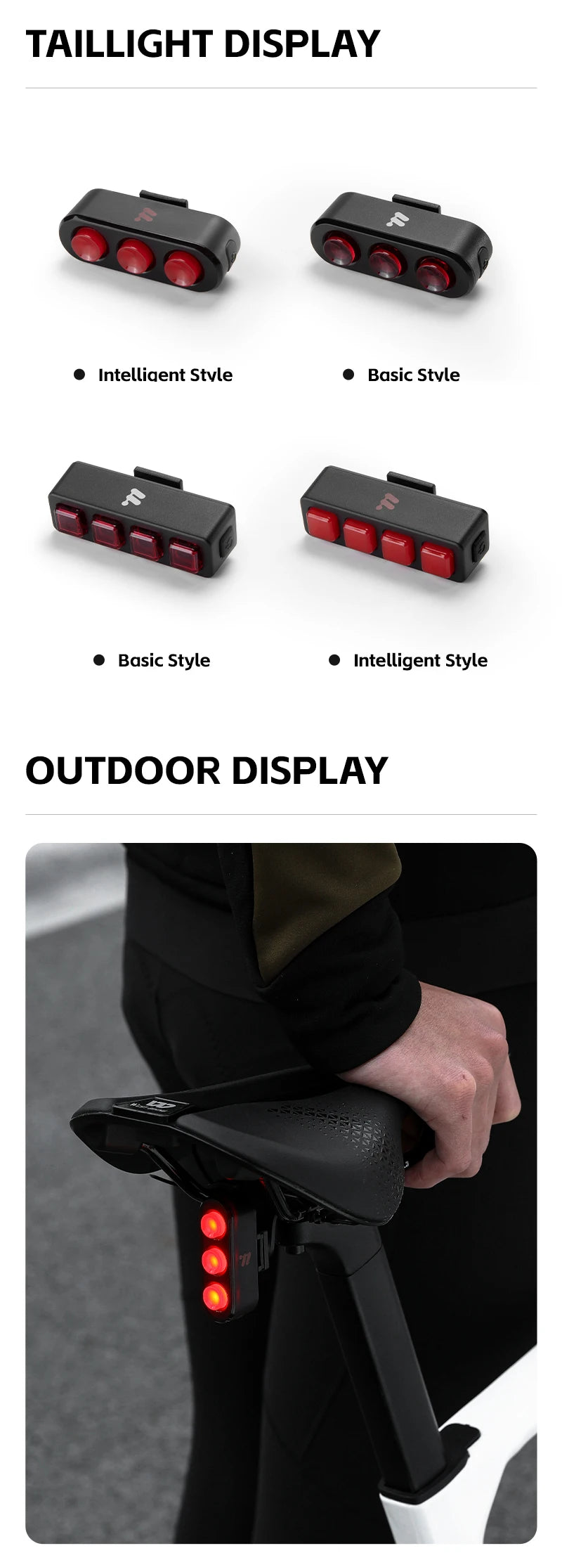 WEST BIKING Waterproof Bike Tail Light Smart Brake Sensing Rechargeable LED Cycling Rear Light Night Warning Bicycle Accessories